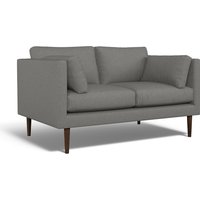 Gabriela Modern Soft Brushed 2 Seater Feather Sofa with Dark Wood Legs