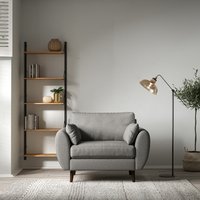 Ada Scandi Soft Brushed Snuggle Chair with Dark Wood Legs
