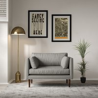 Gabriela Modern Soft Brushed Snuggle Chair with Dark Wood Legs & Feather Fillings