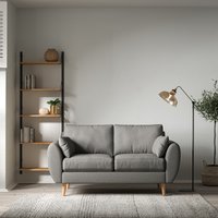 Ada Scandi Soft Brushed 2 Seater Sofa with Light Wood Legs