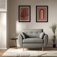Ada Scandi Buttoned Soft Brushed Snuggle Chair with Light Wood Legs
