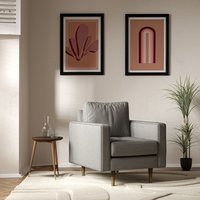 Coco Mid-Century Soft Brushed Armchair with Walnut Legs