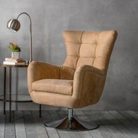 Bihar Leather Swivel Chair
