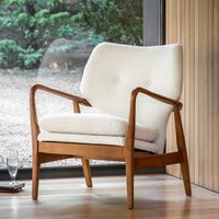Jeni Textured Boucle Mid Century Armchair