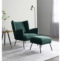 Niall Boucle Accent Chair and Footstool Set