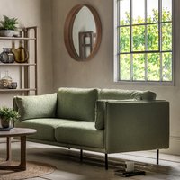 Ashar Mid-Century Boucle Sofa with Black Metal Legs