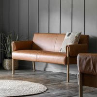 Mangrove Mid-Century Leather 2 Seater Accent Sofa