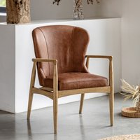 Thorpes Rounded Leather Accent Chair