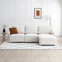 Corbin Boucle Modular 3 Seater Sofa and Footstool