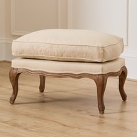 Florence Linen Blend Footstool with Gold Oak Frame