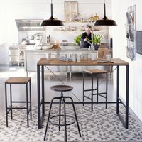Hiba High Bar Table in Oak & Metal (Seats 4-6)