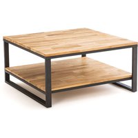 Hiba Square Oak & Steel Coffee Table