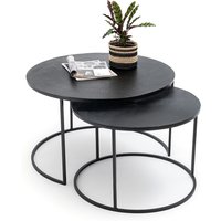 Jalia Set of 2 Metal and Steel Nesting Coffee Tables