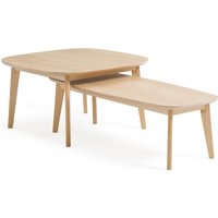 Janice Set of Oak Veneer Nesting Coffee Tables