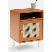 Redpop Bedside Table with Rattan Door
