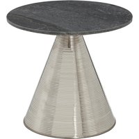 Table with Grey Marble Top and Silver Finish Base