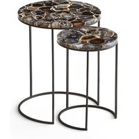 Set of 2 Anaximène Agate & Metal Nesting Side Tables