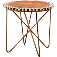 Artisan Round Side Table Acacia Wood and Iron