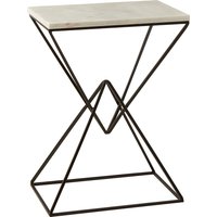 Rectangular Side Table in White Marble