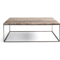Mahaut Metal and Travertine Coffee Table