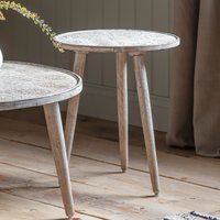 Adoni Hard Carved Mango Wood Side Table