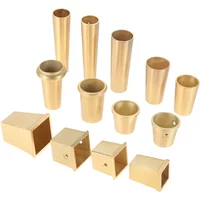 1pc Furniture Leg Cover Solid Copper Tip Brushed Brass Table Chair Cylinder/Cone Feet Cap Protect