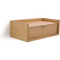 Louison Woven Rattan 1-Drawer Wall Bedside Table