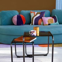 Set of 2 Neso Tempered Glass Nesting Side Tables