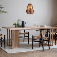 Batala Japandi Oak Slatted Rectangular Dining Table (Seats 4)