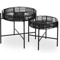 Rattan Tray Side Tables (Set of 2)