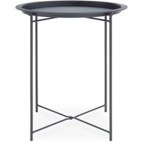 Industrial Metal Round Tray Side Table