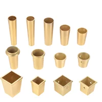 1pc Furniture Leg Cover Foot Solid Copper Tip Brushed Brass Table Chair Cylinder/Cone Cap Protect