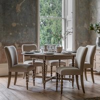 Ames Round Oak Extendable Dining Table with Pompom Legs (Seats 4-6)