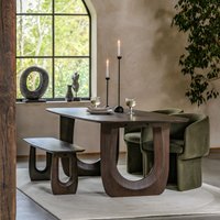 Akron Curved Mango Wood Dining Table (Seats 6)
