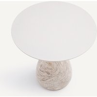 Balastro Side Table in Marble and Iron, Ø45cm