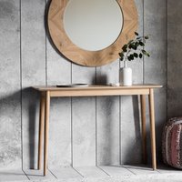 Dhule Herringbone Oak Console Table