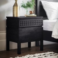 Barauni Boho Wooden 2 Drawer Bedside Table
