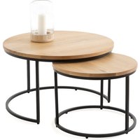 Set of 2 Vova Oak Nesting Coffee Tables