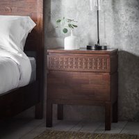 Barauni Boho Mango Wood 2 Drawer Bedside Table