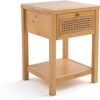 Mora 1-Drawer Pine & Cane Bedside Table