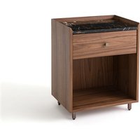 Noham Walnut & Marble Bedside Table