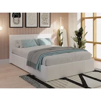 GFW Ecuador 4ft Small Double White Faux Leather Side Lift Ottoman Bed Frame