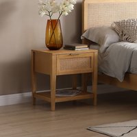 Flynn Rattan 1 Drawer Bedside Table