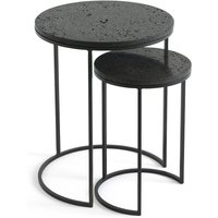 Set of 2 Anaximène Lava Stone Side Tables