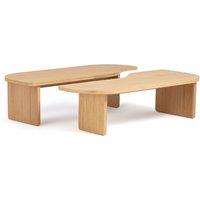 Set of 2 Docha Oak Veneer Coffee Tables