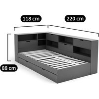 Yann Solid Pine Storage Bed