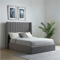 Taylor Fluted Velvet Headboard Multi-Lift Ottoman Storage Bed