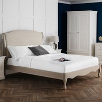 Eléa French Antique Limed Oak & Linen Bed