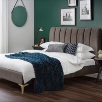 Ottilie Velvet Scalloped Bed with Brushed Gold Legs