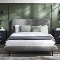 Aalya Textured Boucle Bed with Curved Headboard